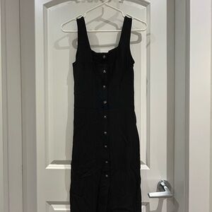 Chic Black Sleeveless Midi Dress